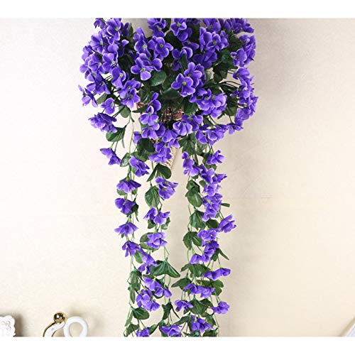 ZYCX123 Colgando Flores Artificiales de Violeta Violeta Muro Artificial Hiedra Flores Wisteria Cesta Colgante de la Guirnalda de la Vid florece la simulación de Seda Rota Planta de Vid