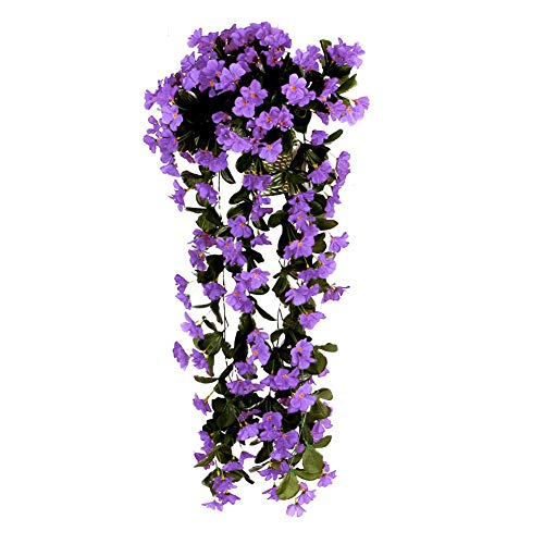 ZYCX123 Colgando Flores Artificiales de Violeta Violeta Muro Artificial Hiedra Flores Wisteria Cesta Colgante de la Guirnalda de la Vid florece la simulación de Seda Rota Planta de Vid