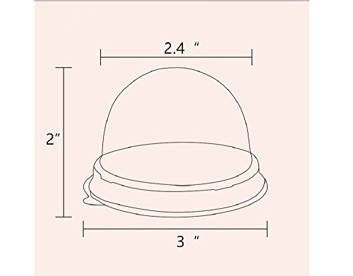 ZYMY - 50 cajas de plástico compuestas de base y cúpula transparente para magdalenas, galletas o muffins, ideales para obsequios de boda y cumpleaños negro