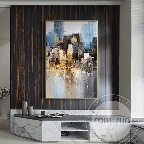 zzlzjj Abstract City Light In Night Poster n  Modern City Landscape Painting para Sala de Estar Pasillo Fashion Bar Pub Wall Art r 40x60